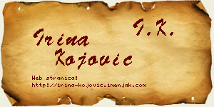 Irina Kojović vizit kartica